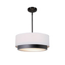 Pendants Drum Shade by Justice Designs ( 102 | FAB-4475-WHTE-MBLK Textile ) 