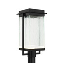Exterior Post/Pier Head by Justice Designs ( 102 | FSN-7543W-RAIN-MBLK Fusion ) 