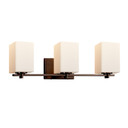 Bathroom Fixtures Three Lights by Justice Designs ( 102 | FSN-8443-15-OPAL-DBRZ Fusion ) 