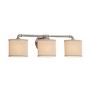 Bathroom Fixtures Three Lights by Justice Designs ( 102 | FAB-8463-30-CREM-NCKL Textile ) 