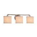 Bathroom Fixtures Three Lights by Justice Designs ( 102 | FAB-8463-30-CREM-NCKL-LED3-2100 Textile ) 