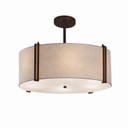 Pendants Drum Shade by Justice Designs ( 102 | FAB-9511-WHTE-DBRZ Textile ) 