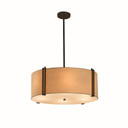 Pendants Drum Shade by Justice Designs ( 102 | FAB-9512-CREM-DBRZ-LED6-4200 Textile ) 