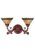 Sconces Double Glass by Meyda Tiffany ( 57 | 31971 Tiffany Jeweled Peacock ) 