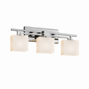 Bathroom Fixtures Three Lights by Justice Designs ( 102 | FSN-8703-55-OPAL-CROM-LED3-2100 Fusion ) 