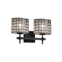 Bathroom Fixtures Two Lights by Justice Designs ( 102 | WGL-8412-30-GRCB-MBLK Wire Glass ) 