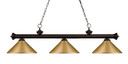 Linear/Island 3 Light Bar by Z-Lite ( 224 | 200-3BRZ-MSG Riviera ) 