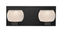 Bathroom Fixtures Two Lights by Besa ( 74 | 2WF-KENOWH-LED-BK Besa Keno Vanity ) 