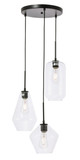 Mini Pendants 3 Light Cluster by Elegant Lighting ( 173 | LD2268BK Gene ) 