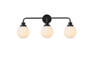 Bathroom Fixtures Three Lights by Elegant Lighting ( 173 | LD7034W28BK Hanson ) 