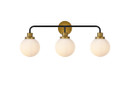 Bathroom Fixtures Three Lights by Elegant Lighting ( 173 | LD7034W28BRB Hanson ) 