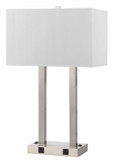 Lamps Table by Cal Lighting ( 225 | LA-8028DK-1-BS 60W X 2 Metal Desk Lamp W/Two Outle ) 