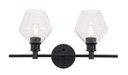 Bathroom Fixtures Two Lights by Elegant Lighting ( 173 | LD2312BK Gene ) 