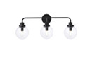 Bathroom Fixtures Three Lights by Elegant Lighting ( 173 | LD7035W28BK Hanson ) 