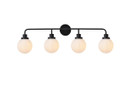 Bathroom Fixtures Four Lights by Elegant Lighting ( 173 | LD7036W38BK Hanson ) 