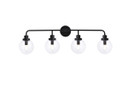 Bathroom Fixtures Four Lights by Elegant Lighting ( 173 | LD7037W38BK Hanson ) 