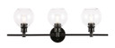 Bathroom Fixtures Three Lights by Elegant Lighting ( 173 | LD2318BK Collier ) 