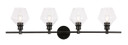 Bathroom Fixtures Four Lights by Elegant Lighting ( 173 | LD2320BK Gene ) 