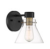 Sconces Single Glass by Designers Fountain ( 43 | D204M-1B-MB Willow Creek ) 