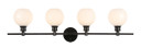 Bathroom Fixtures Four Lights by Elegant Lighting ( 173 | LD2323BK Collier ) 