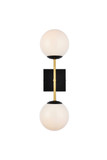 Sconces Double Glass by Elegant Lighting ( 173 | LD2358BKR Neri ) 