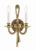 Sconces Double Candle by Crystorama ( 60 | 650-OB Cast Brass Wall Mount ) 