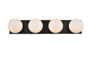 Bathroom Fixtures Four Lights by Elegant Lighting ( 173 | LD7303W31BLK Jaylin ) 