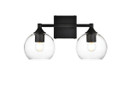 Bathroom Fixtures Two Lights by Elegant Lighting ( 173 | LD7308W16BLK Foster ) 
