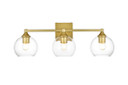 Bathroom Fixtures Three Lights by Elegant Lighting ( 173 | LD7308W25BRA Foster ) 