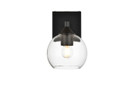 Sconces Single Glass by Elegant Lighting ( 173 | LD7308W6BLK Foster ) 