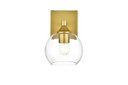 Sconces Single Glass by Elegant Lighting ( 173 | LD7308W6BRA Foster ) 