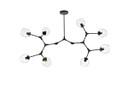 Linear/Island 4 Light + by Elegant Lighting ( 173 | 1712G61BK Cavoli ) 