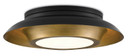Flush Mounts Metal Shade by Currey and Company ( 142 | 9999-0045 Metaphor Black & Brass Flush Mount ) 