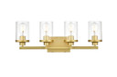Bathroom Fixtures Four Lights by Elegant Lighting ( 173 | LD7316W25BRA Saanvi ) 