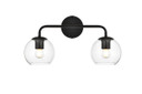 Bathroom Fixtures Two Lights by Elegant Lighting ( 173 | LD7321W19BLK Genesis ) 