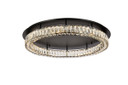 Flush Mounts Drum Shade by Elegant Lighting ( 173 | 3503F33BK Monroe ) 