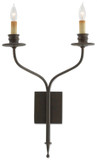 Sconces Double Candle by Currey and Company ( 142 | 5000-0038 Highlight Bronze Wall Sconce ) 