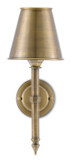 Sconces Single Candle by Currey and Company ( 142 | 5000-0174 Wollaton Brass Wall Sconce ) 