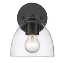 Sconces Single Glass by Golden ( 62 | 6958-1W BLK-BLK-CLR Roxie ) 