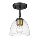 Semi-Flush Mts. Glass Down by Golden ( 62 | 6958-SF BLK-BCB-CLR Roxie ) 
