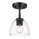 Semi-Flush Mts. Glass Down by Golden ( 62 | 6958-SF BLK-BLK-CLR Roxie ) 