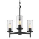 Mini Chandeliers Glass Shade by Golden ( 62 | 7011-3 BLK-CLR Winslett ) 