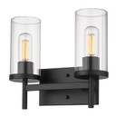 Bathroom Fixtures Two Lights by Golden ( 62 | 7011-BA2 BLK-CLR Winslett ) 