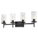 Bathroom Fixtures Four Lights by Golden ( 62 | 7011-BA4 BLK-CLR Winslett ) 