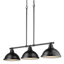 Linear/Island 3 Light Bar by Golden ( 62 | 3602-3LP BLK-BLK Duncan ) 