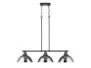 Linear/Island 3 Light Bar by Golden ( 62 | 3602-3LP BLK-CH Duncan ) 
