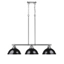 Linear/Island 3 Light Bar by Golden ( 62 | 3602-3LP CH-BK Duncan ) 