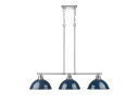 Linear/Island 3 Light Bar by Golden ( 62 | 3602-3LP CH-NVY Duncan ) 