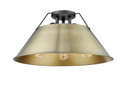 Flush Mounts Metal Shade by Golden ( 62 | 3306-3FM BLK-AB Orwell ) 