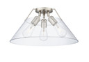 Flush Mounts Glass Down by Golden ( 62 | 3306-3FM PW-CLR Orwell ) 